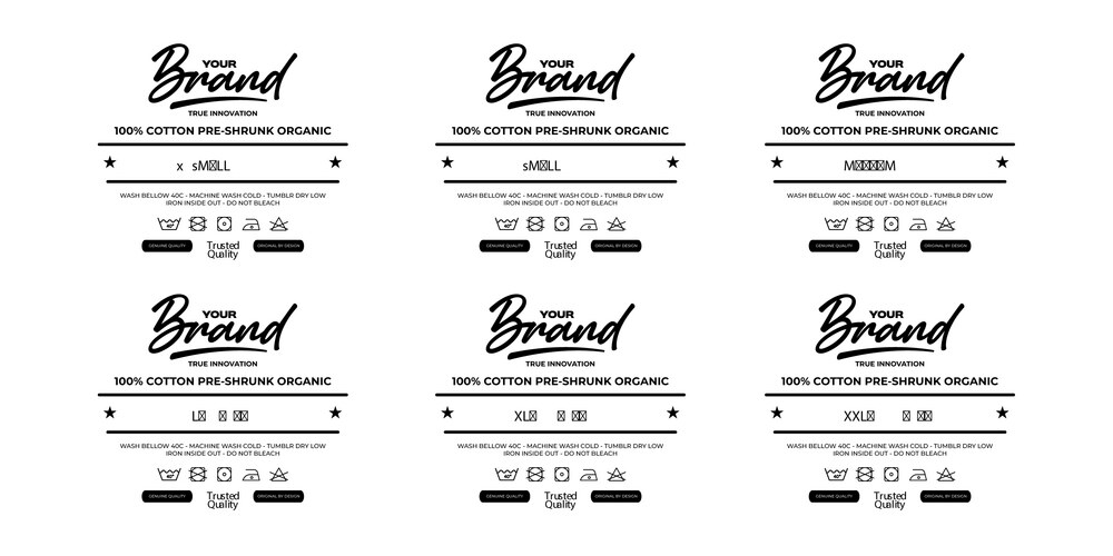 Clothing Size Labels - Apparel Collection – Royalty-Free Vector ...