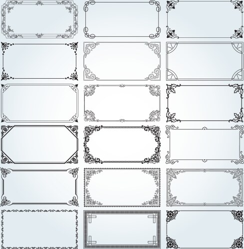 Decorative Frames And Borders Rectangle Set 5 Vector Image