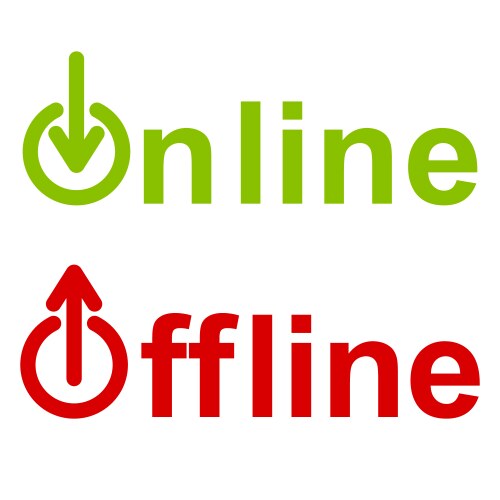 icon sign service online offline on off vector image