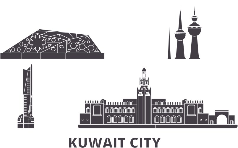 Kuwait City Skyline Vector Image