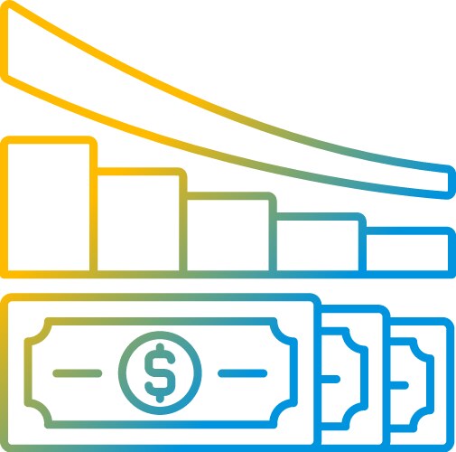 Cost reduction or decrease expense Royalty Free Vector Image