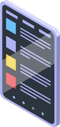 Modern tablet displaying colorful data Vector Image