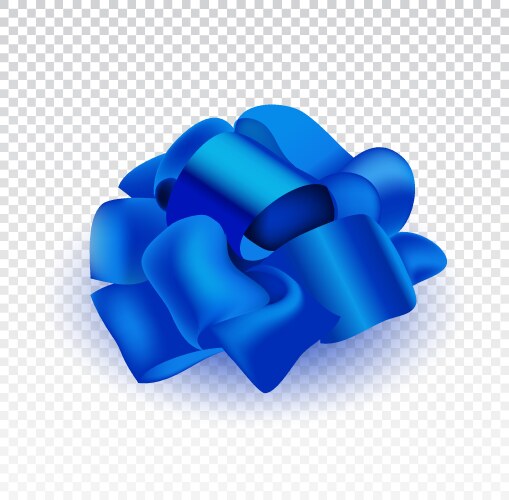Realistic blue ribbon bow Royalty Free Vector Image