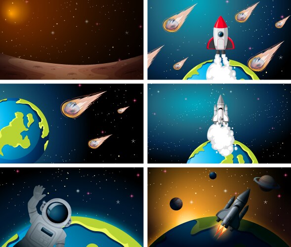 Comic cartoon rocket space ship Royalty Free Vector Image