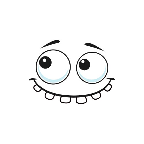 strange stupid emoticon with broad toothy smile vector image