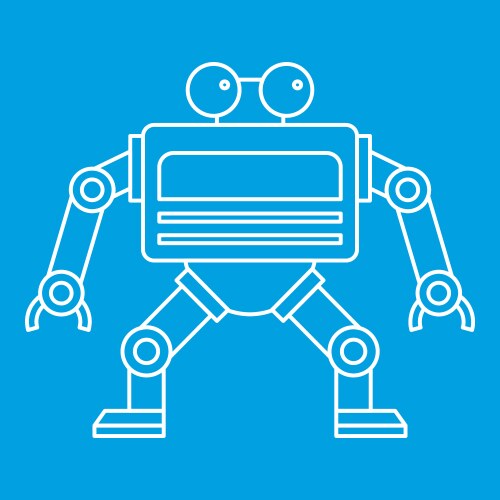 Automation machine robot icon outline style vector image