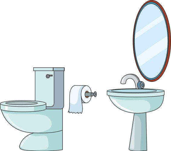 set of toilet element vector image