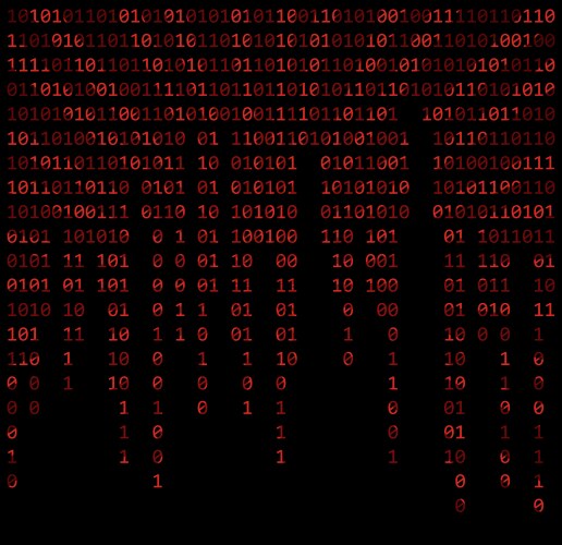 Binary code zero one matrix red background vector image