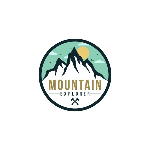 Mountain Adventure Logo - Explore Badge Vector Image