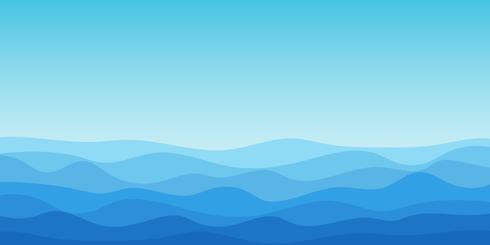 Blue sea waves with white foam tops seamless Vector Image
