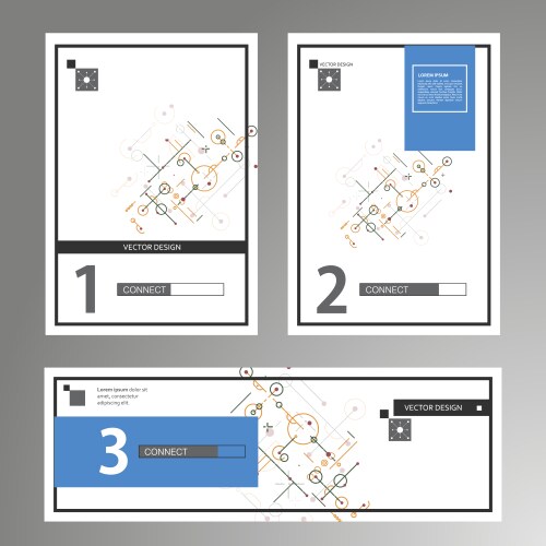 Geometric data design circles dots lines vector image