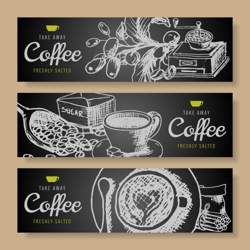 Hand-Drawn Coffee Doodles Vector Image