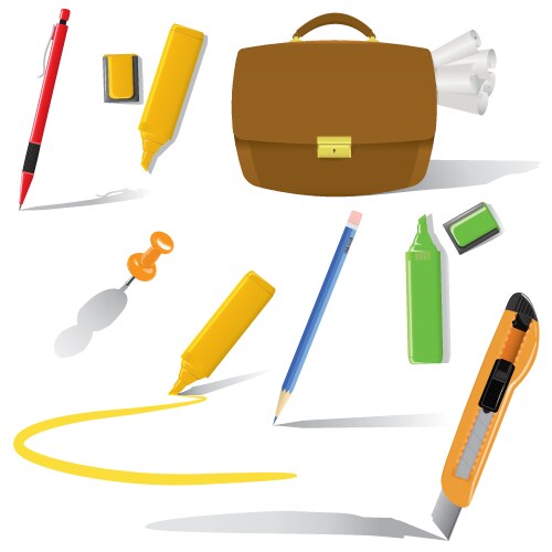 Office objects in use vector image