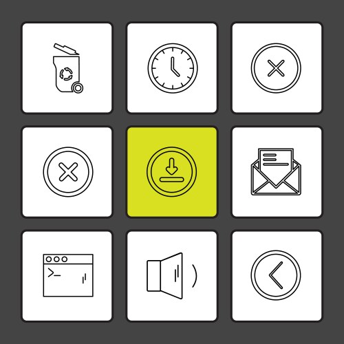 User interface buttons application multimedia vector image