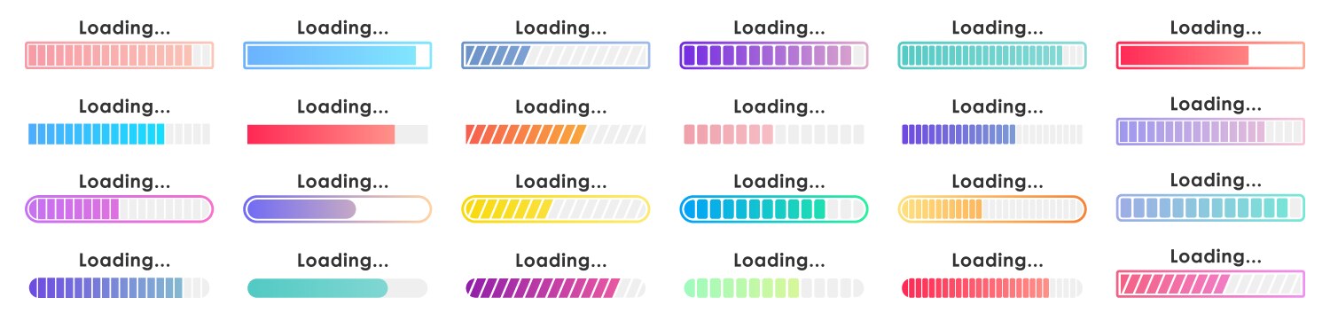 Big set loading icons load progress bar vector image