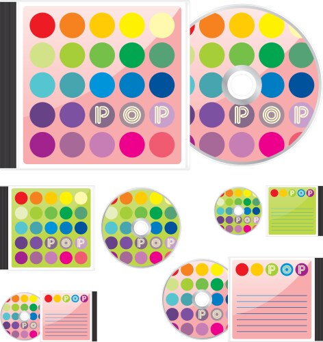 Compact disks with pop layout vector image