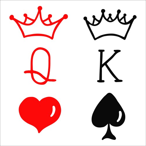 King and queen couple icon poker Vector Image