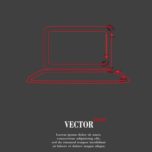 Notebook flat modern web button and space for your vector image