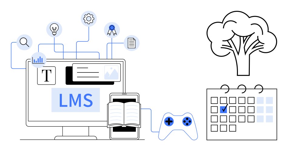 E-learning system with devices scheduling vector image