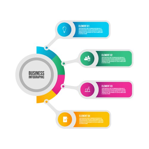 Infographic template with 4 steps workflow design vector image