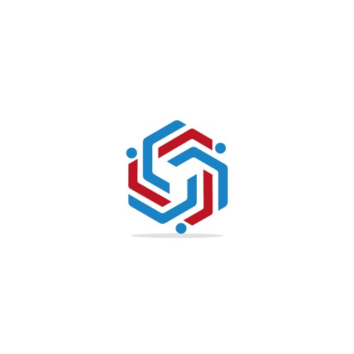 Circle arrow polygon colored logo Royalty Free Vector Image
