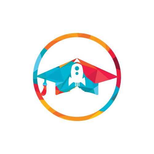 Rocket & Graduation Cap Icon – Royalty-Free Vector | VectorStock