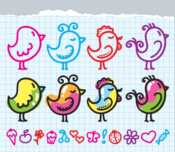 Hand drawn icons Royalty Free Vector Image - VectorStock