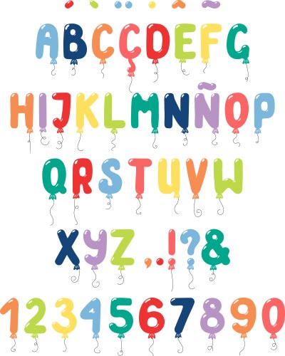 Roman Balloons Alphabet with Diacritics Vector Image