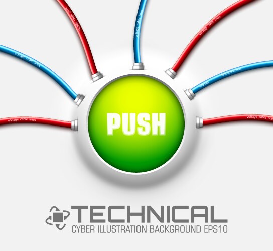 Technical Button with Wire Background vector image