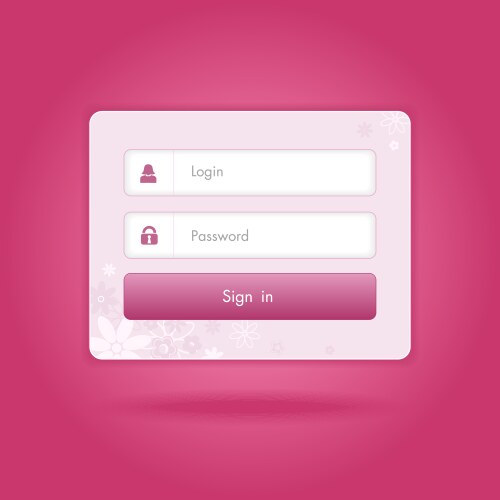 Login form design Royalty Free Vector Image - VectorStock