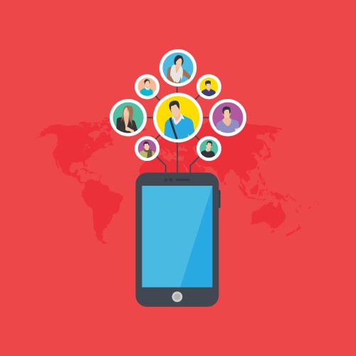 Mobilcomm Vector Mobile communication Royalty Free Vector Image