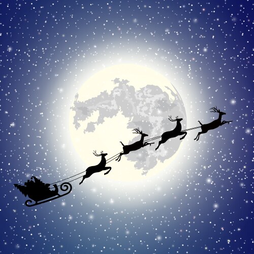 Winter Sleigh Silhouette Vector Image