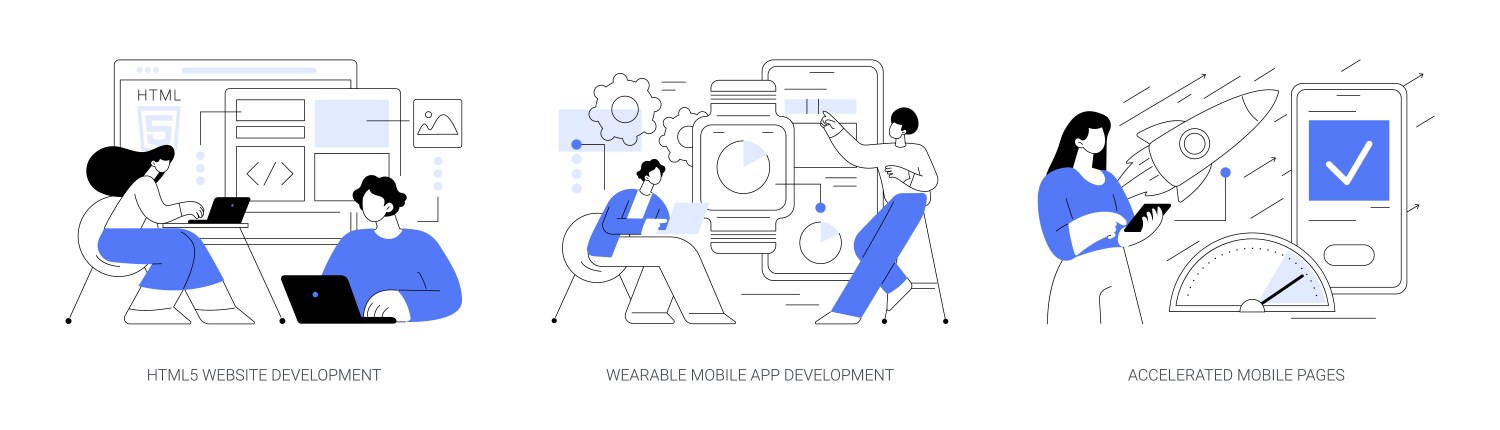 Software and frontend development abstract concept vector image
