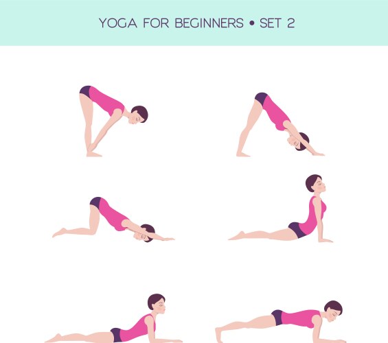 Basic Yoga Poses for Beginners Vector Image