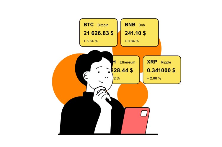 Cryptocurrency Management Concept vector image