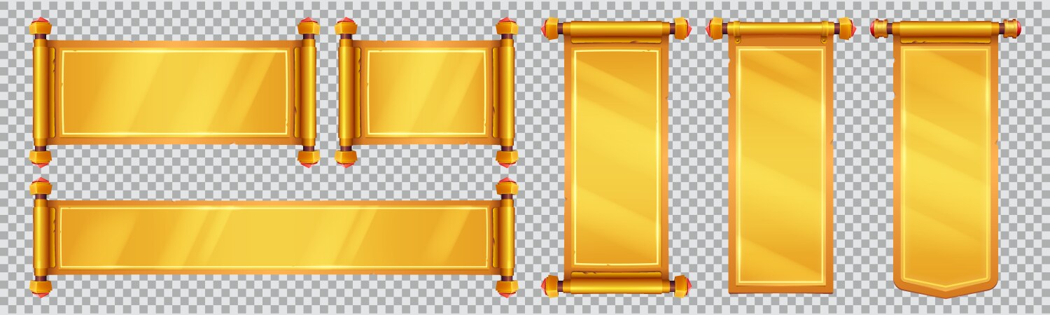 gold scroll paper royal parchment banner isolated vector image