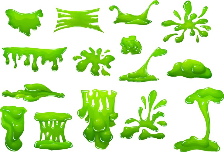 Green slime realistic dirt splat goo dripping Vector Image