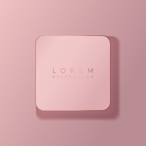 Pale pink round 3d background shape with gold Vector Image