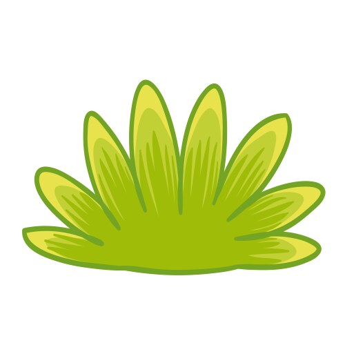 cute green bush grass in cartoon style vector