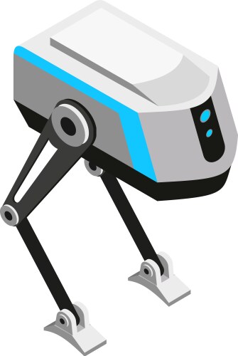 delivery droid isometric composition vector image