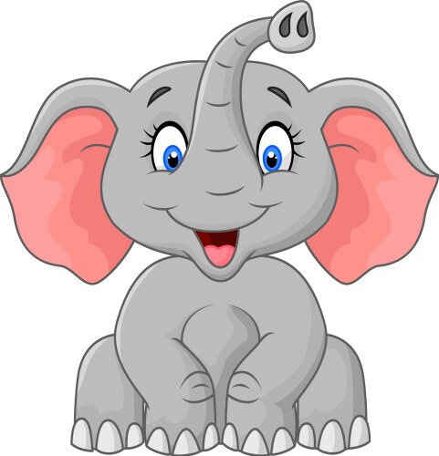 Adorable Cartoon Elephant Vector Image