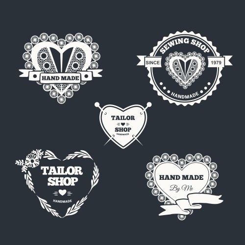 Tailoring tailor shop logo or label atelier Vector Image