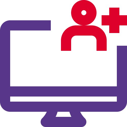 Primary computer in workspace controlled by user vector image