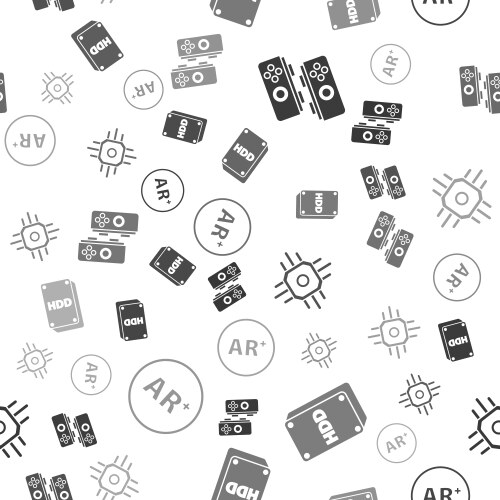 Set gamepad hard disk drive hdd processor and ar vector image