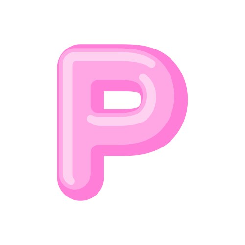 Caramel Lollipop Letter P Font Vector Image