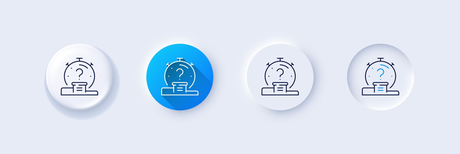 Quiz line icon timer with question mark vektorbild