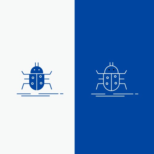 Bug bugs insect testing virus line and glyph web vector image