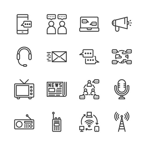 Communication icons set Royalty Free Vector Image
