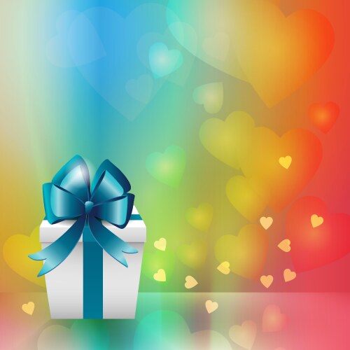 Holiday background with gift pink bow and ribbon Vector Image