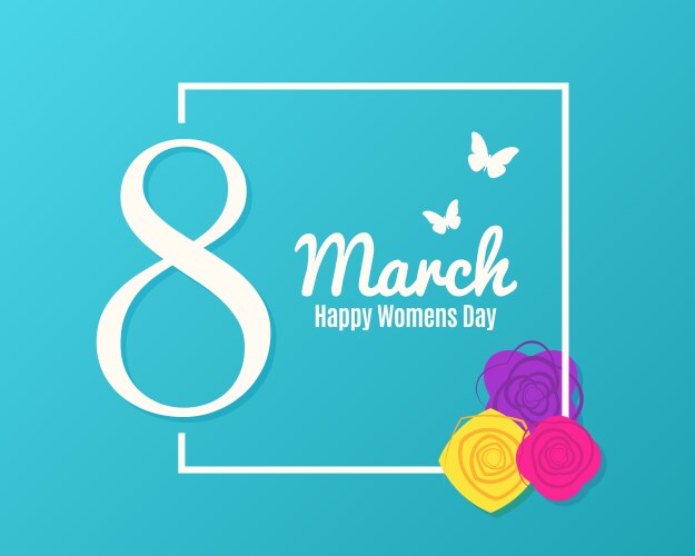 8 march banner womens day greeting with flowers vector image vector image